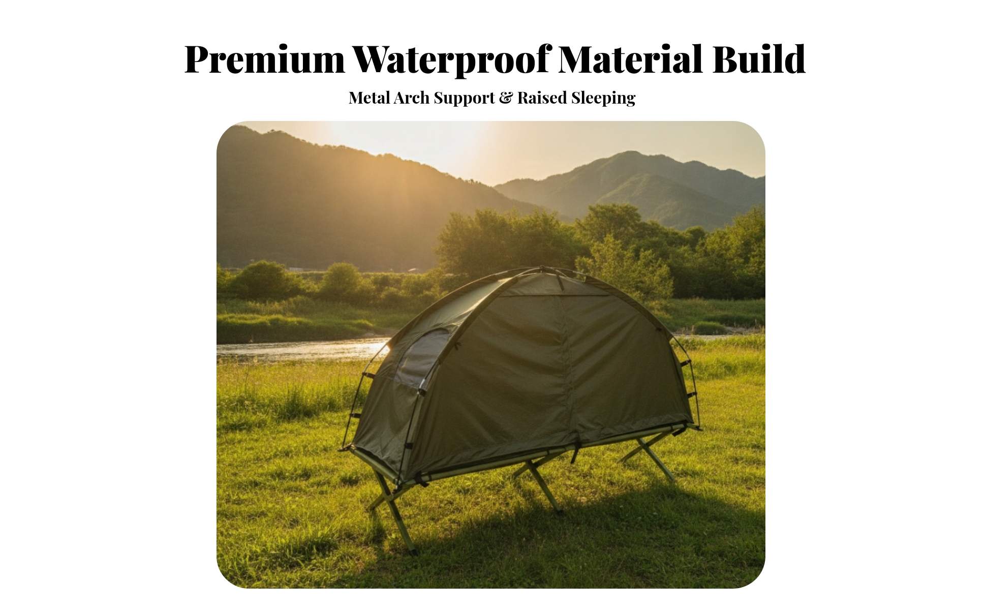 Camping Tent Sturdy Outdoor Tent Shelter Breathable Stable for Campers, Fishing, Backyard