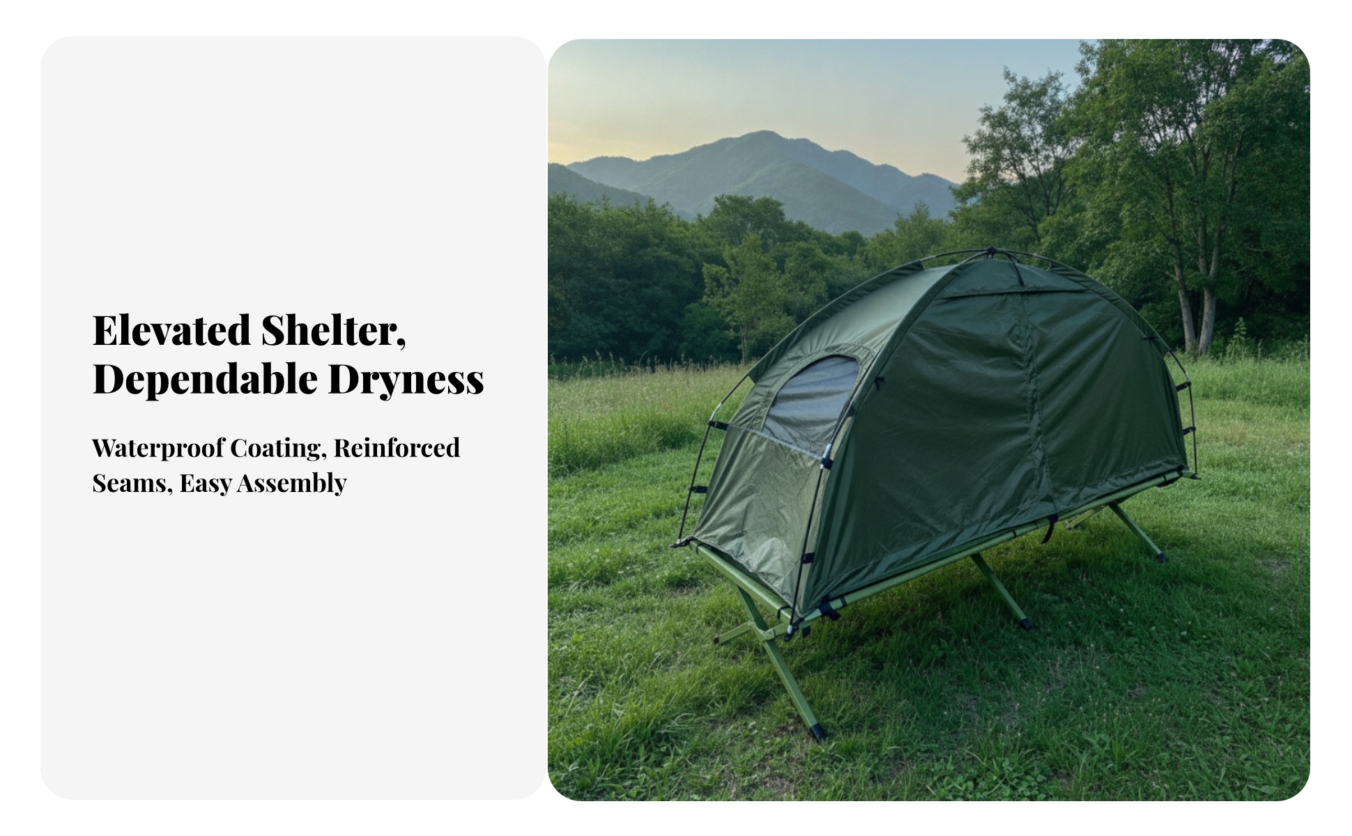 Camping Tent Sturdy Outdoor Tent Shelter Breathable Stable for Campers, Fishing, Backyard