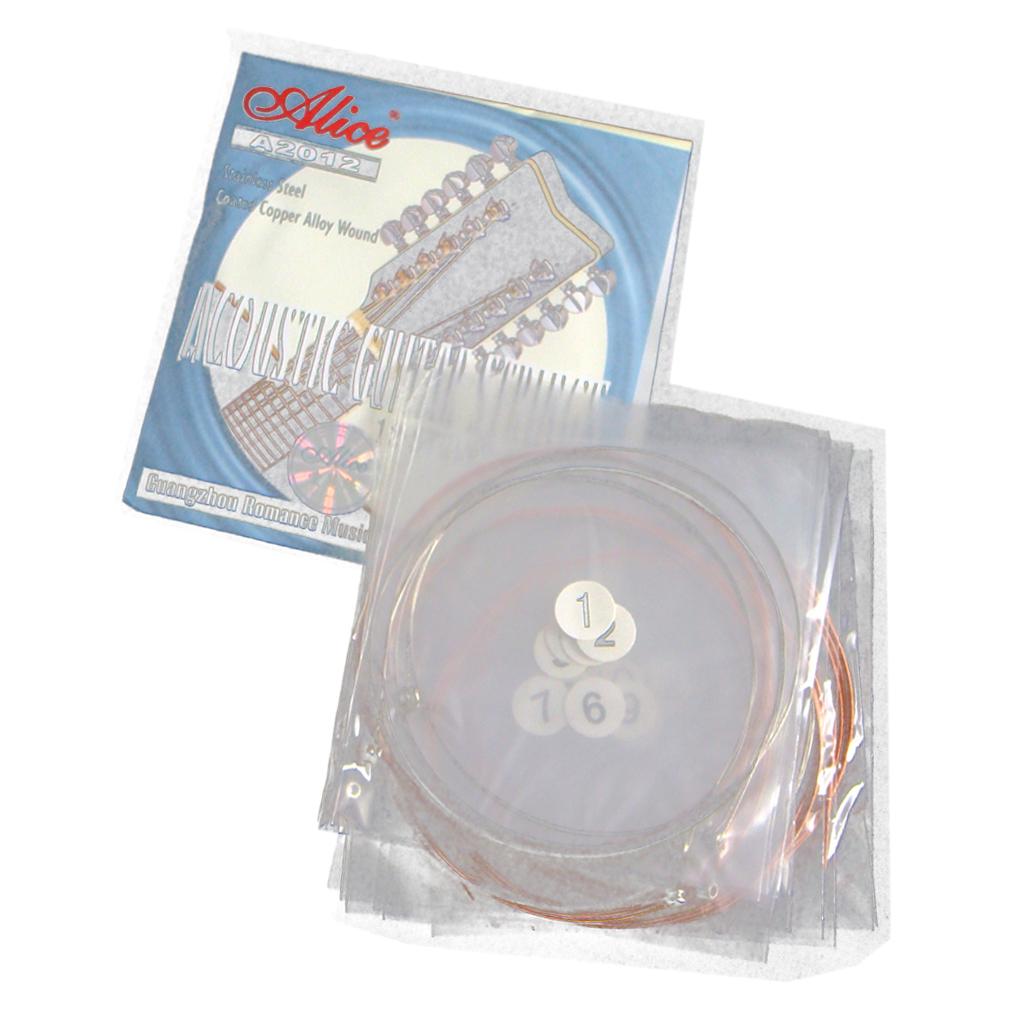 Acoustic Guitar String Set Imported Stainless Steel Wire Multi Color Musical Instrument Accessories for Folk 12 String Guitar
