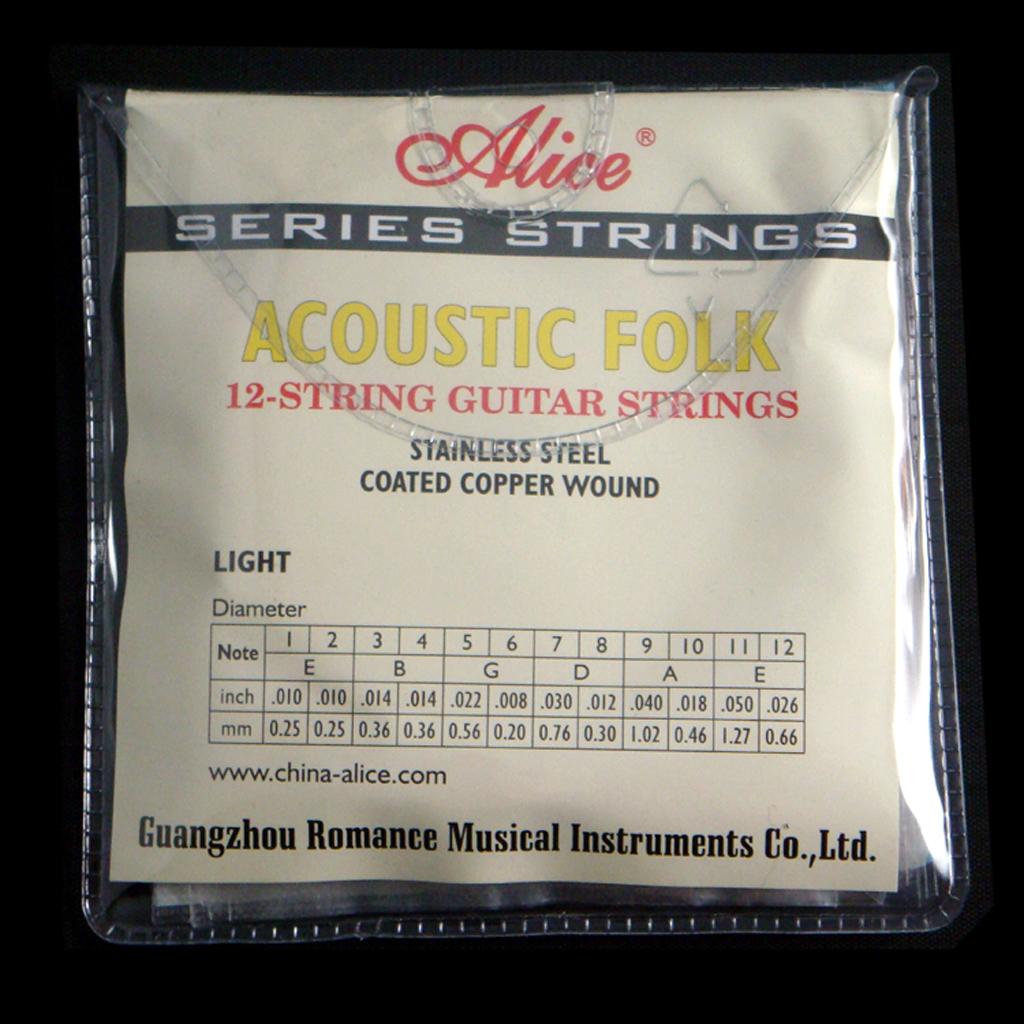 Acoustic Guitar String Set Imported Stainless Steel Wire Multi Color Musical Instrument Accessories for Folk 12 String Guitar
