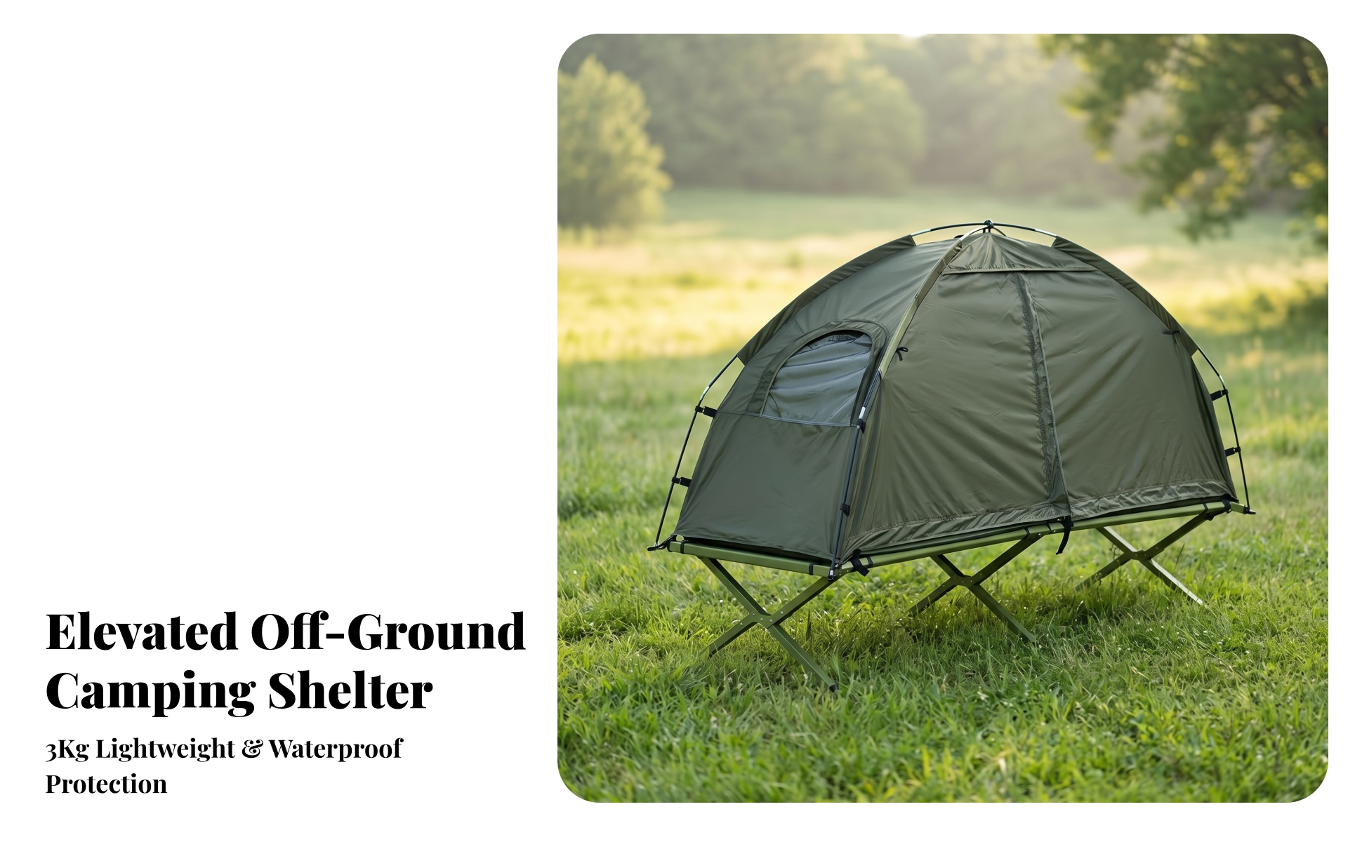 Camping Tent Sturdy Outdoor Tent Shelter Breathable Stable for Campers, Fishing, Backyard