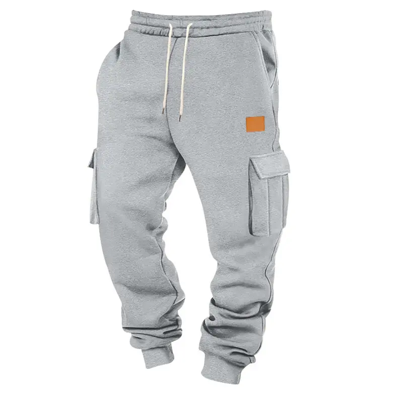 Muške kargo pantalone 2025 nove ležerne široke jesenje zimske ravne vrećaste pantalone sa više džepova jednobojne trenerke sa štampom