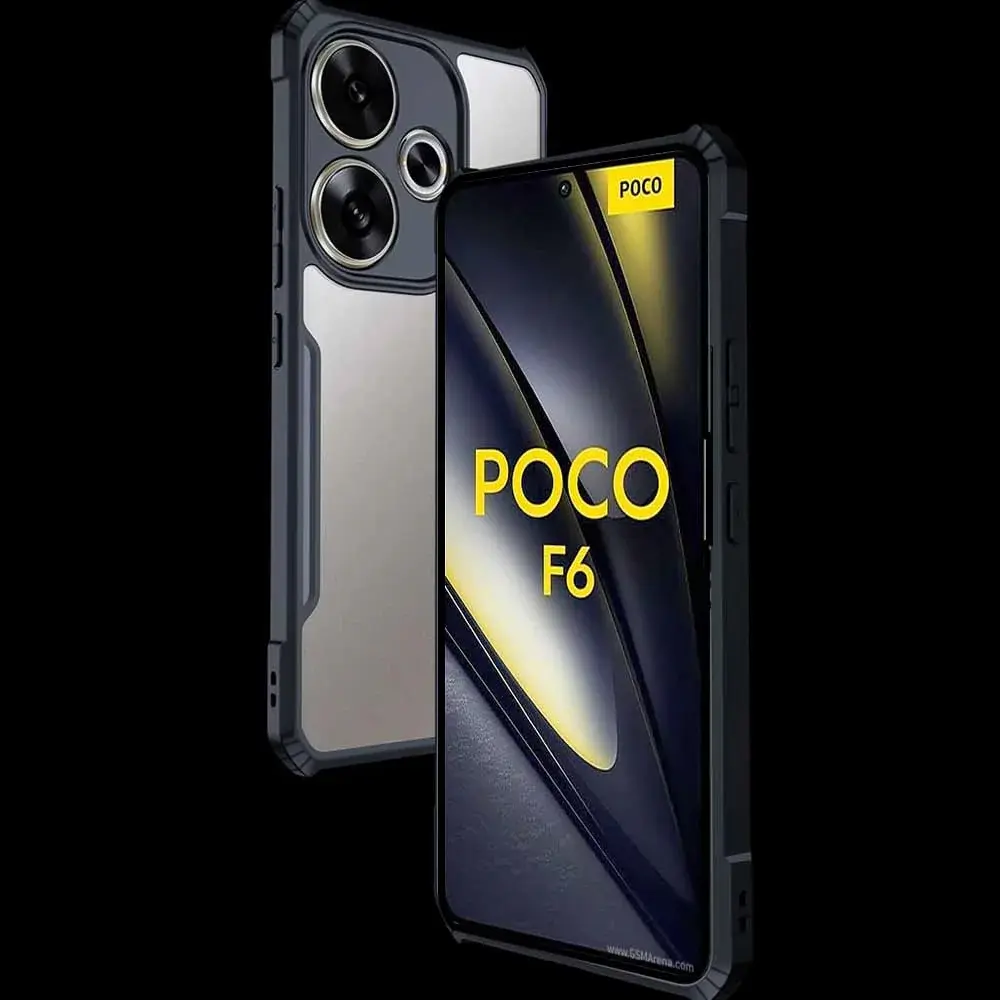 Shockproof Protective Case for POCO F6 - Matte Translucent Back with Reinforced Corners