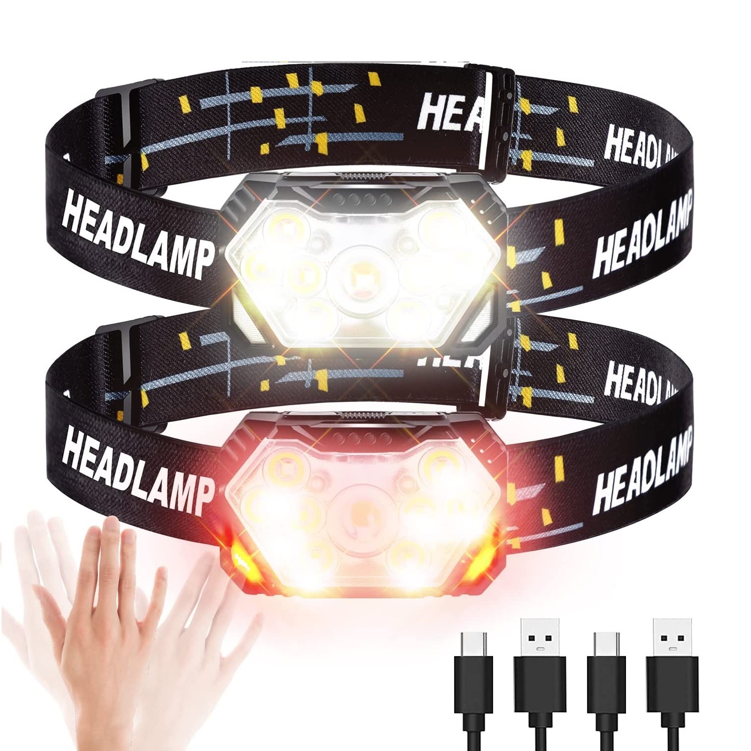 9 LED jaka čeona lampa USB punjiva sa senzorom pokreta prenosiva za pecanje kampovanje radna baterijska lampa