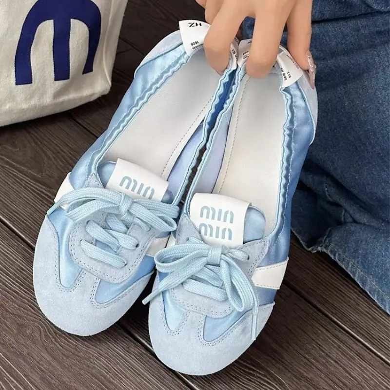 2026 Nove ženske ležerne patike letnje udobne plitke baletanke nove ženske sportske patike na pertlanje Zapatos De Mujer