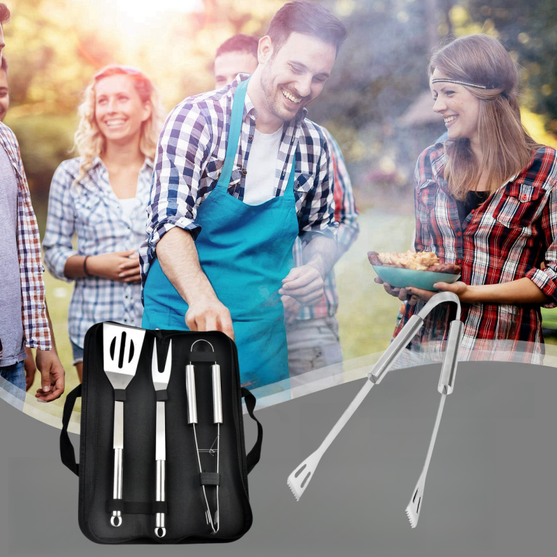 Set BBQ alata za roštilj, pribor od nerđajućeg čelika, set alata za roštiljanje na otvorenom, kampovanje, komplet sa torbom