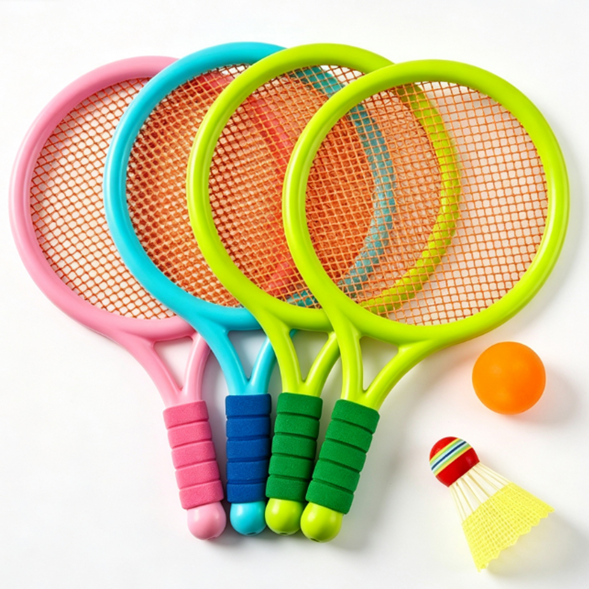 4 komada 2 u 1 elastični set reketa i loptica, set za badminton i stoni tenis sa 2 loptice, idealan poklon za aktivne odrasle osobe ZSY