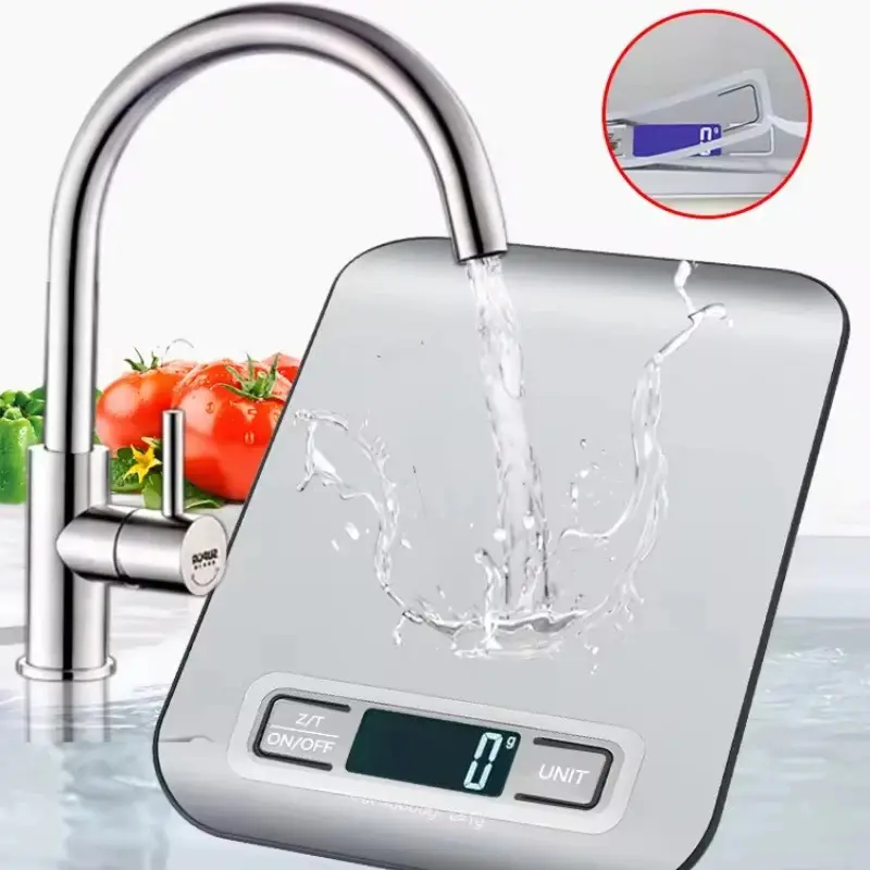 Digitalna kuhinjska vaga sa LED ekranom 5kg/1g od nerđajućeg čelika, elektronska vaga za hranu, nakit, grickalice, pečenje i kućne poslove
