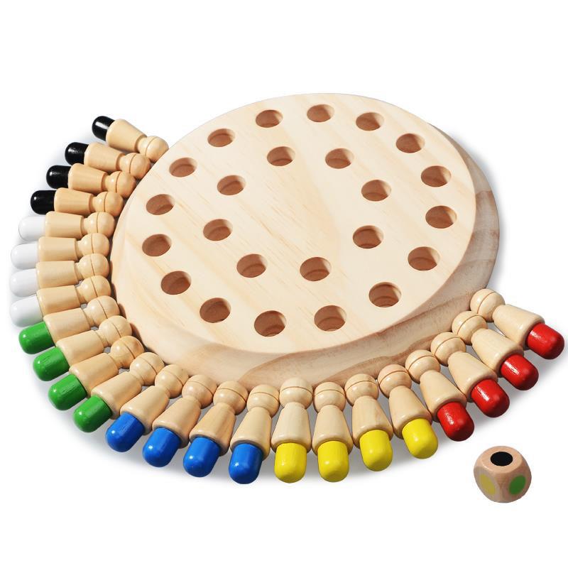Drvene edukativne igračke Montessori Memory Match šahovska igra za decu