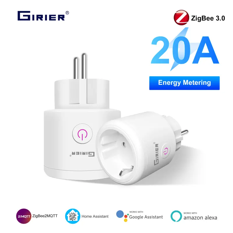 Girier Smart ZigBee 3.0 utičnica 20A sa merenjem potrošnje energije i glasovnom kontrolom
