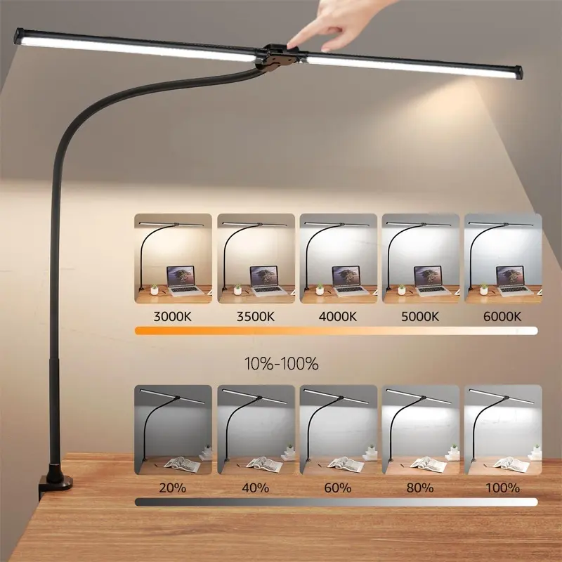 Led stona lampa za zaštitu očiju, arhitektonska lampa sa štipaljkom, pametna stona lampa za dva monitora za kancelariju i kućnu upotrebu
