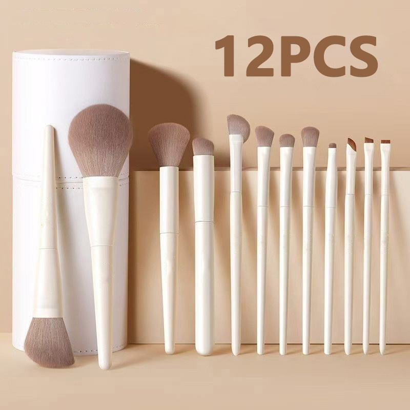 Set od 12 četkica za šminkanje za tečni puder, korektor, puder u prahu, senke, rumenilo, Kabuki četkica za blendanje, kozmetički alat za lice