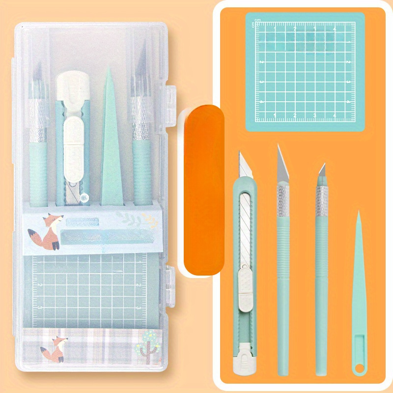 DIY set alata za spomenare, set ručnih alata sa skalpelom za rezbarenje, pincetom, mini podlogom za sečenje, školski i kancelarijski pribor za rukotvorine