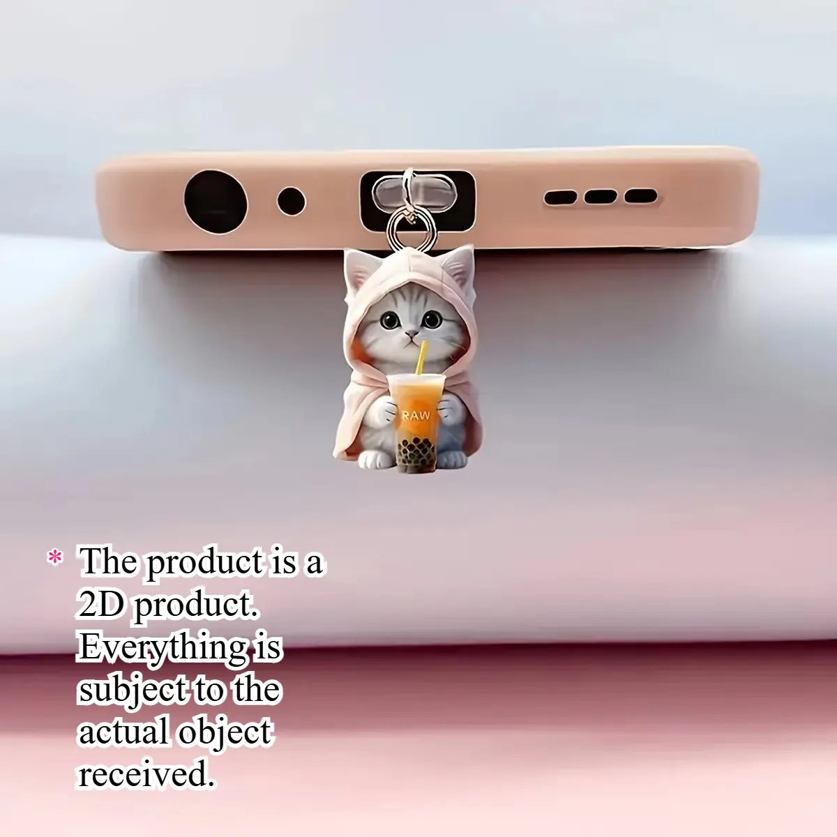 Cute Cat Phone Charging Port Charm - Kawaii Kitten Accessory for iPhone & Type-C