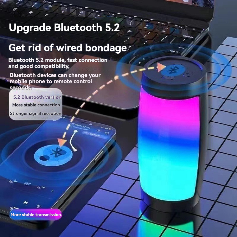 Mini prenosivi bežični Bluetooth zvučnik 1500MAH RGB LED svetlo spoljni sabvufer stereo zvučnik kućni velike jačine