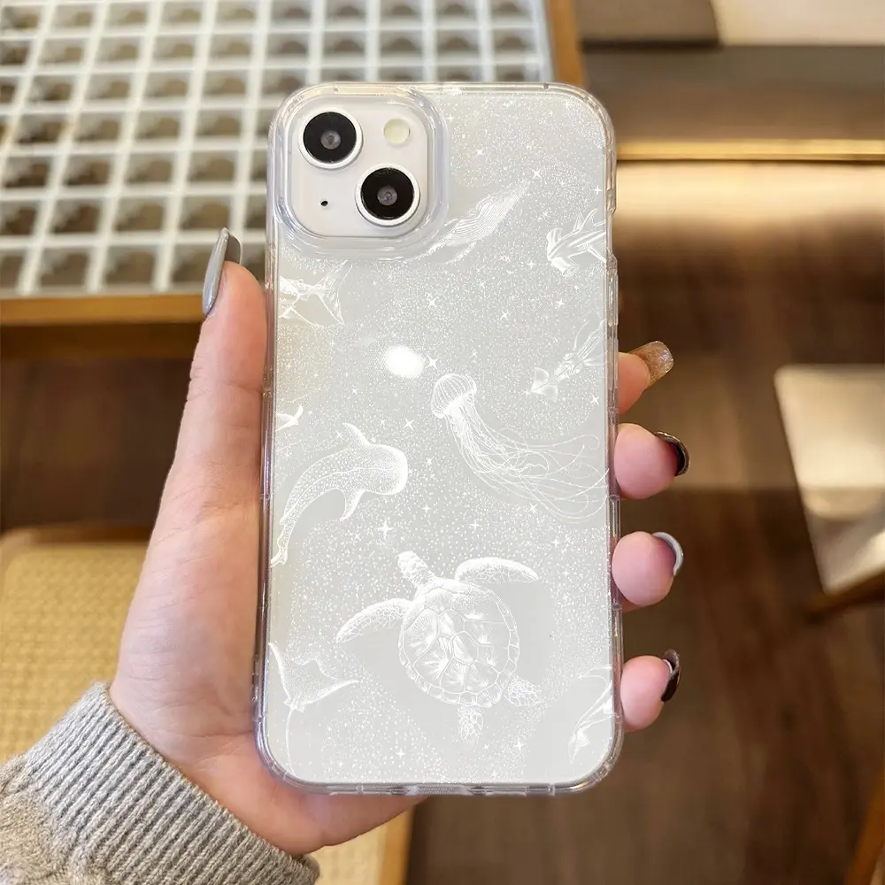 Phone Case For iPhone 17 16 15 14 13 12 11 Pro Air 16E 16Pro Max X XS XR SE2 7 8 Plus Seaside Cowboys Ocean Transparent Cover