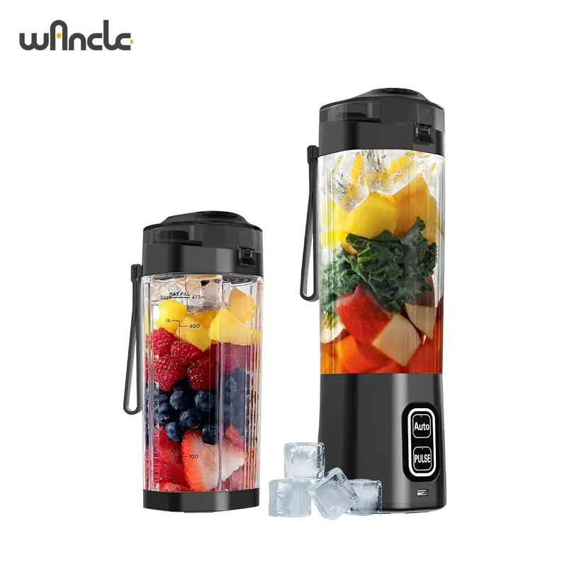 Prenosivi električni blender za sok 700ML USB punjivi mikser za voće sa 6 sečiva za šejkove, smutije i ceđenje svežeg soka