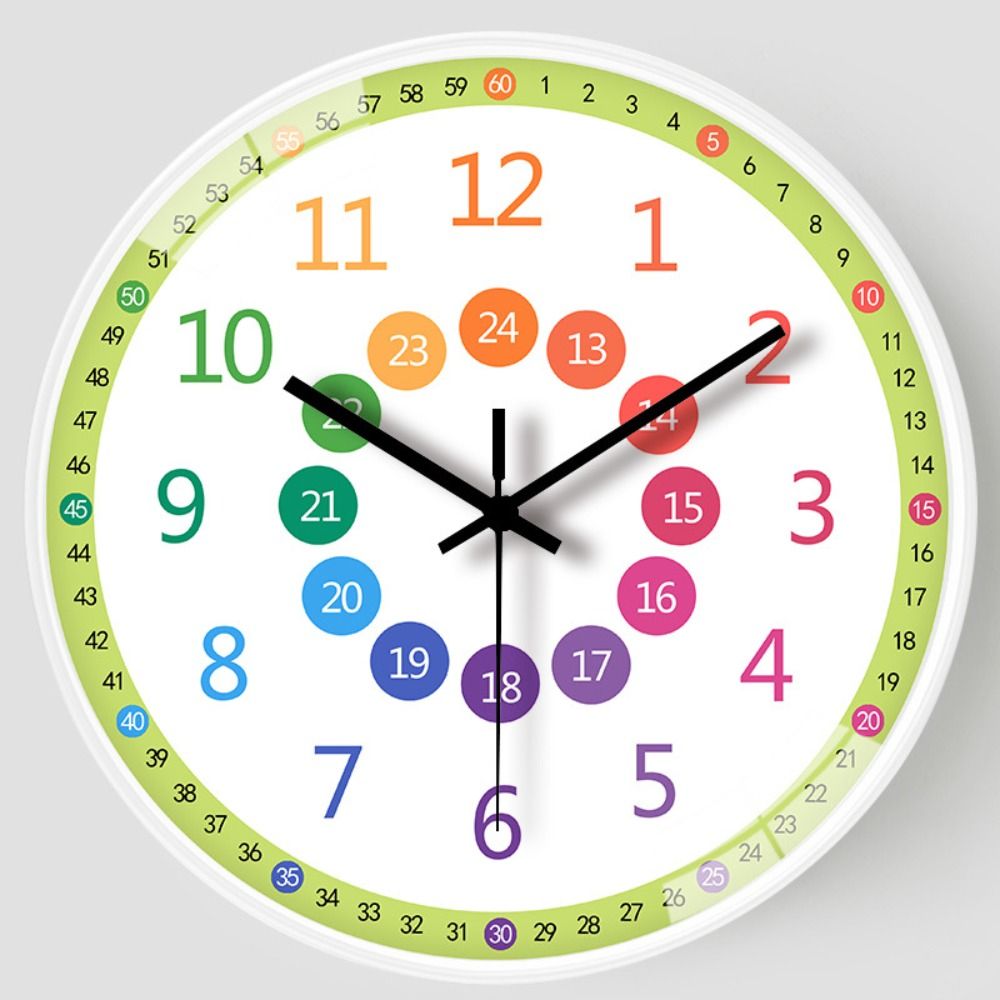 Tihi zidni sat za učenike, edukativni sat za učionice, sat za učenje bez kucanja, zidna dekoracija, edukativni alat
