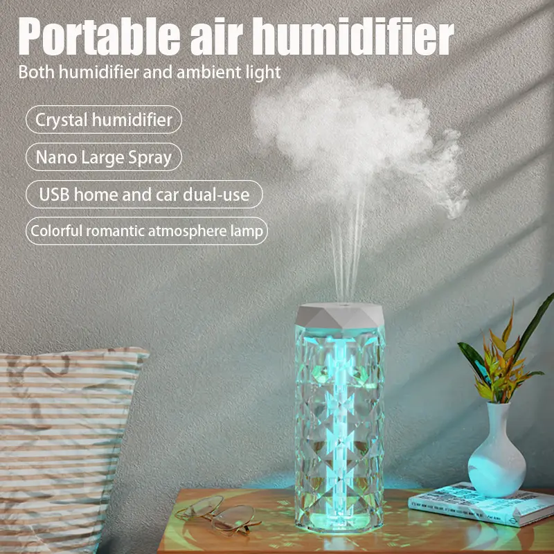 400ML Ovlaživač vazduha USB Aroma difuzer Prečišćivač eteričnih ulja Mirisni raspršivač magle RGB svetlo za automobil, dom, spavaću sobu