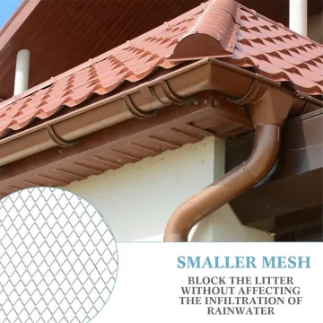 Mrežasti filter za oluke, zaštitna mrežica za oluke, DIY zaštita od lišća u rolni sa 10 vezica za fiksiranje