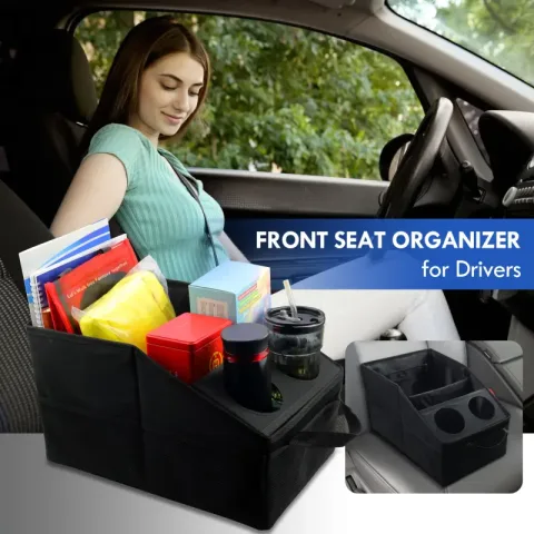 Organizator za prtljažnik automobila - Auto organizator, sklopivi organizator za prtljažnik, čvrst organizator za auto delove, crni,