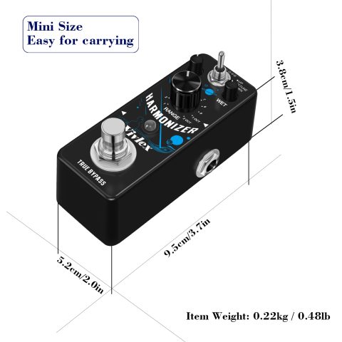 Digitalna pedala za harmonizaciju gitare, efekti za harmoniju, pitch shifter, detune za električnu gitaru i bas, mini veličina