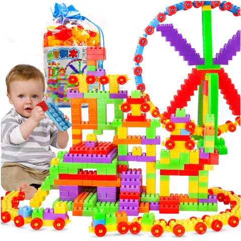 160 kom/pak plastične dečije kocke za slaganje DIY edukativne igračke za decu i bebe poklon