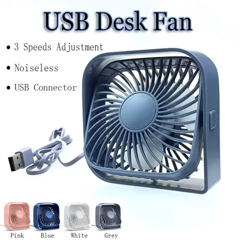 USB mini stoni ventilator, 3 brzine, tihi lični ventilator, prenosivi mali stoni ventilator sa USB priključkom, bešumni stoni ventilator za kućnu kancelariju