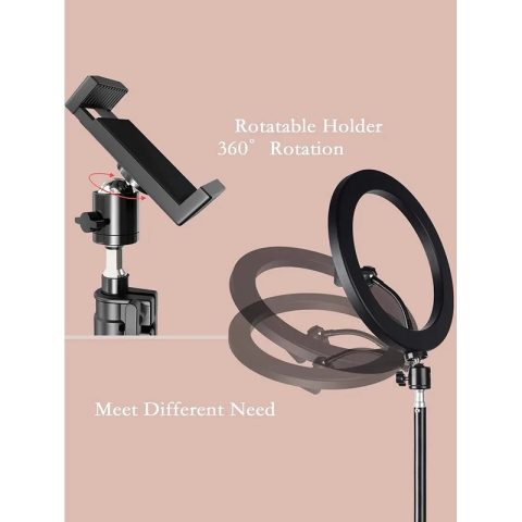 Desiontal 26cm Ring Light sa stativom, RGB džepno svetlo za fotografiju i video. Sadrži izbor boja jednim klikom,