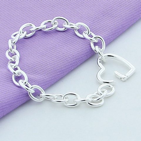Ženske narukvice 925 sterling srebro narukvica sa kopčom u obliku srca za žene romantične narukvice srebrni 925 nakit