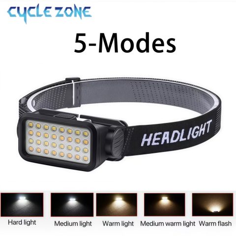 Punjiva čeona lampa sa 32 LED diode, 5 režima, podesiva, prenosiva za noćne avanture na otvorenom, pecanje, šetnju, planinarenje