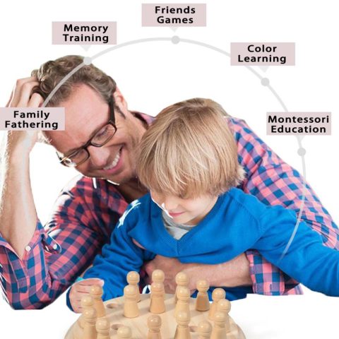 Drvene edukativne igračke Montessori Memory Match šahovska igra za decu