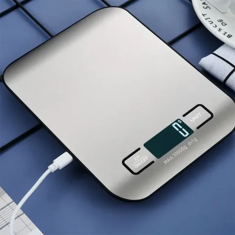 Digitalna kuhinjska vaga sa LCD ekranom 10Kg/1g elektronska vaga za merenje težine, USB punjenje, vaga za hranu za kuvanje i pečenje