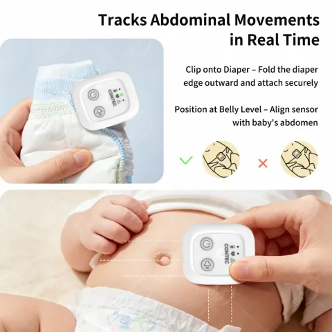 Monitor disanja za bebe, senzor za disanje odojčadi sa zvučnim i vibracionim alarmom, detekcija pokreta stomaka za bezbedan san