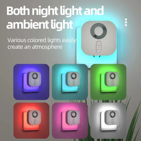 LED noćno svetlo sa EU utikačem, senzorom pokreta i RGB ambijentalnim osvetljenjem za spavaću sobu, stepenište, toalet, hodnik, kupatilo i radnu sobu