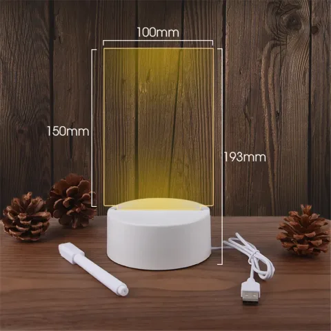 Providna svetleća LED noćna lampa USB akrilna noćna lampa sa tablom za pisanje poruka, kalendarom i stonim ukrasom