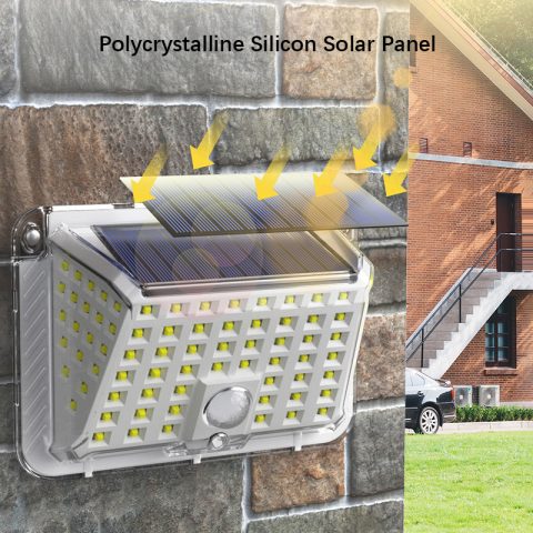 LED solarno svetlo sa senzorom pokreta za spoljašnju upotrebu, pametno sigurnosno svetlo sa PIR detekcijom pokreta i kontrolom osvetljenja & 6000K osvetljenjem za baštu