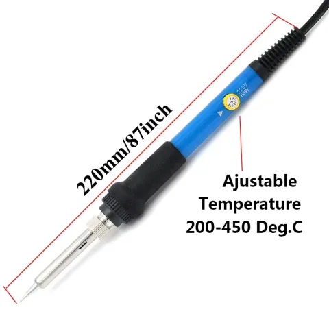 Komplet električne lemilice 220V 60W EU utikač, podesiva temperatura, pištolj za lemljenje, alat za popravku sa žicom za lemljenje i 5 vrhova za lemilicu