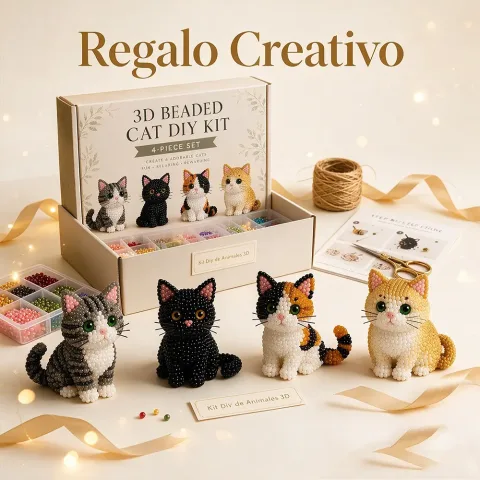 3D Beaded Cat DIY komplet, set za izradu maca od perli u 4 stila, poklon za početnike