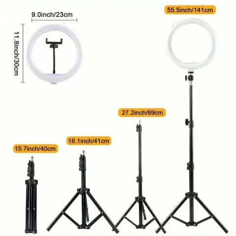 12-inčni ring light stativ USB daljinski upravljač Ring svetlo za selfije sa stativom Osvetlite svoju briljantnost