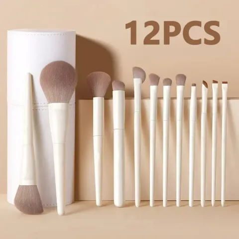 Set od 12 četkica za šminkanje za tečni puder, korektor, puder u prahu, senke, rumenilo, Kabuki četkica za blendanje, kozmetički alat za lice
