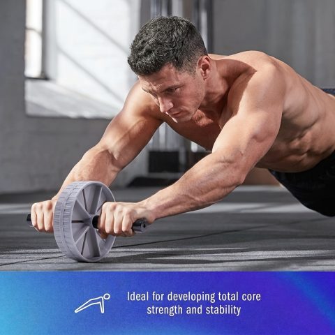 Ab Wheel Roller trenažer za trbušne mišiće, oprema za vežbanje kod kuće, fitnes trening za muškarce, prenosiv, izdržljiv, neklizajući.