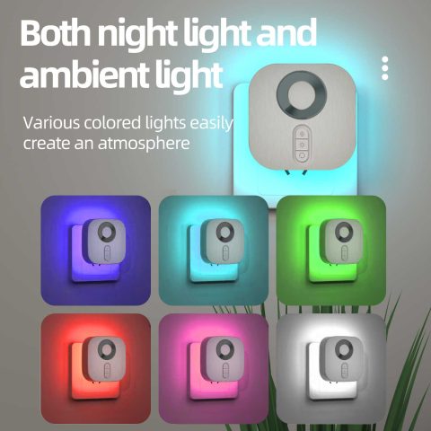 LED noćno svetlo sa EU utikačem, senzorom pokreta i RGB ambijentalnim osvetljenjem za spavaću sobu, stepenište, toalet, hodnik, kupatilo i radnu sobu