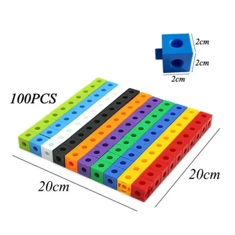 100 kom/set 2x2x2CM kvadratne kocke za slaganje, edukativne igračke za decu, DIY set za sklapanje modela od kockica
