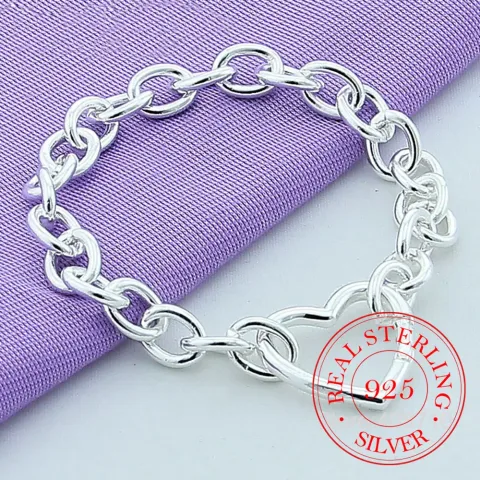 Ženske narukvice 925 sterling srebro narukvica sa kopčom u obliku srca za žene romantične narukvice srebrni 925 nakit