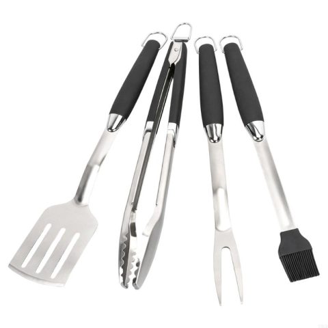 Premium set alata za roštilj od nerđajućeg čelika sa ergonomskom neklizajućom drškom za kuvanje na otvorenom i kampovanje Y5GB