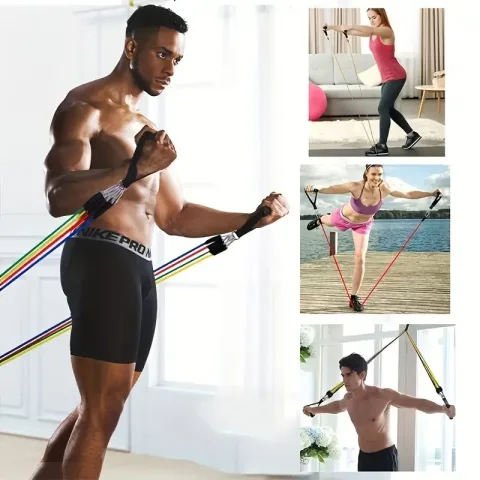 Set traka za vežbanje sa sidrom za vrata, ručkama, torbom, trakom za butine i kaiševima za zglobove, za jogu, pilates, fitnes trening
