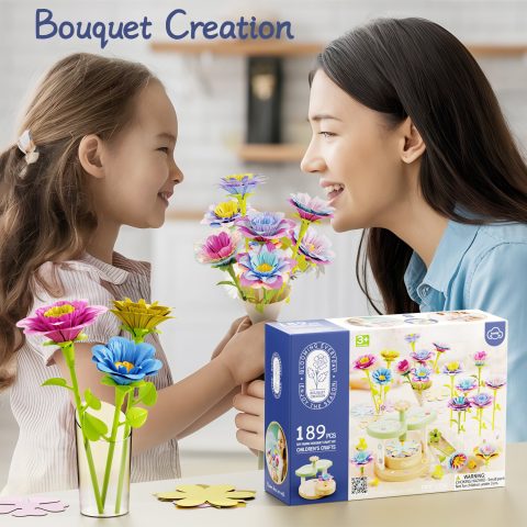 Set za pravljenje cveća za decu DIY kreativni set za cvetne bukete od tkanine edukativne igračke za umetnost i zanate poklon