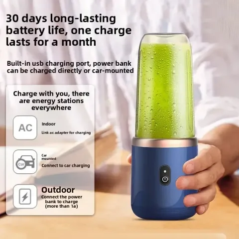 Prenosivi blender za voćne sokove, letnji lični električni mini blender, USB punjiva šolja sa 6 sečiva za kuhinju
