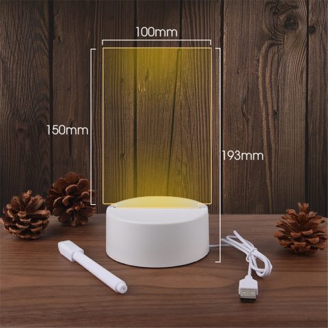 Providna svetleća LED noćna lampa USB akrilna noćna lampa sa tablom za pisanje poruka, kalendarom i stonim ukrasom